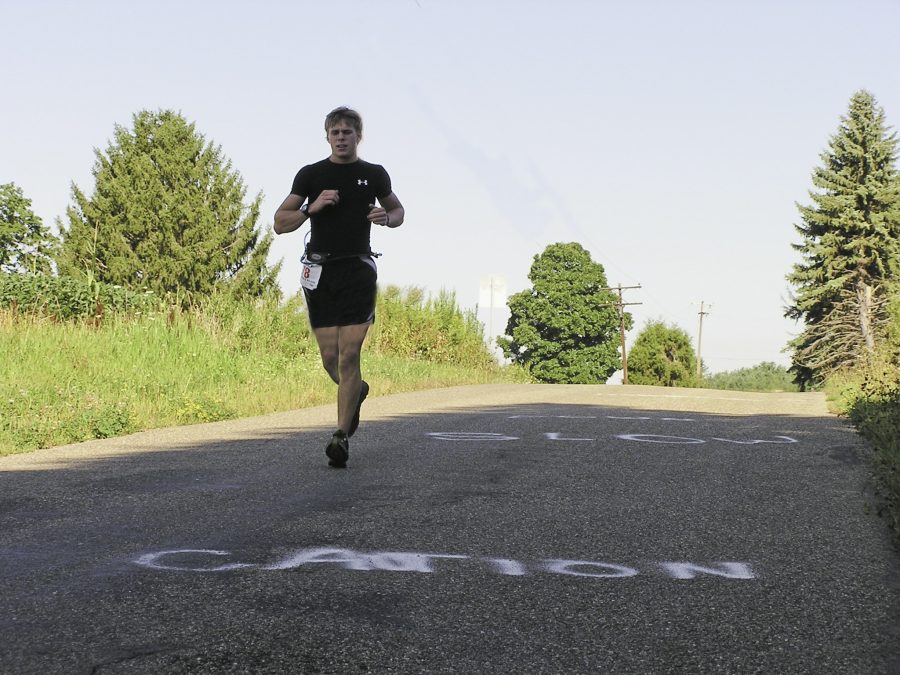 Aaron Iles races toward his 100k goal.
 Photo: Submitted 