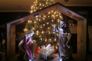 One of Mrs. Gloria Eoute’s nativity scenes is displayed in her home.  Photo:  Submitted 