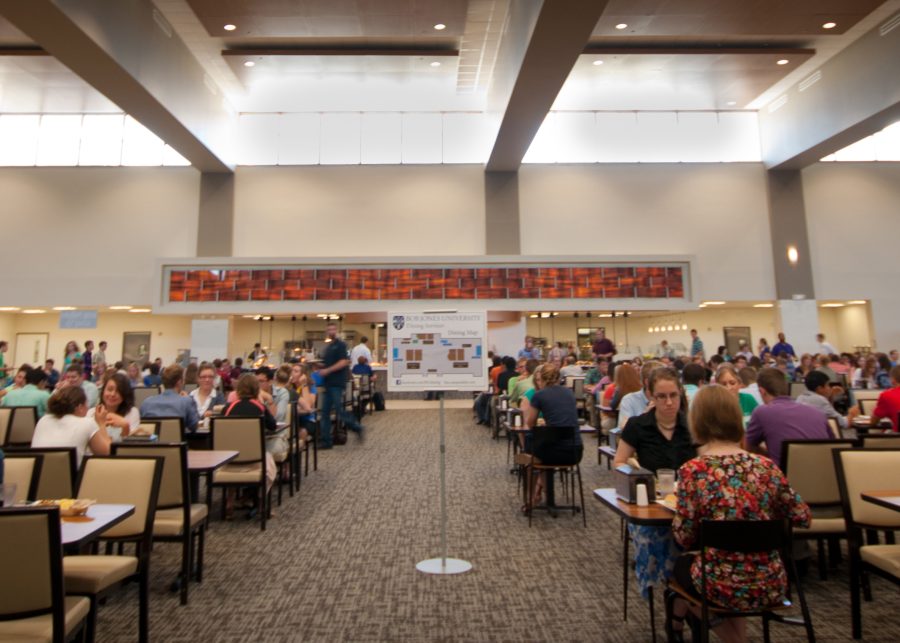 Students enjoy new food options and a beautiful atmosphere after the reopening of the dining common. Photo: Emma Klak