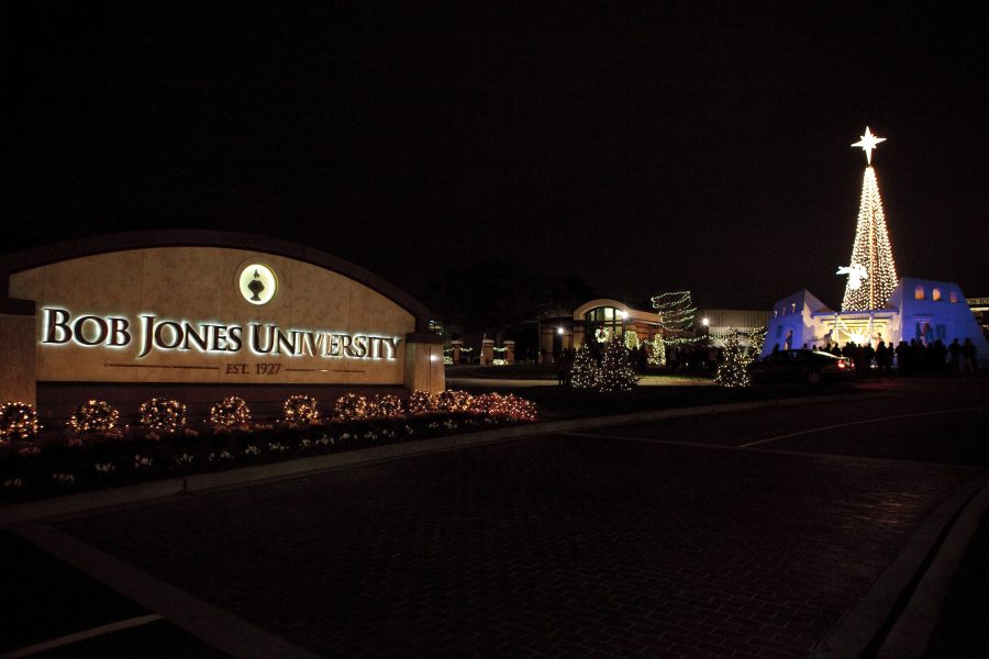 The BJU campus will soon shine with thousands of twinkling lights to celebrate the Christmas season.  Photo: Photo Services 
