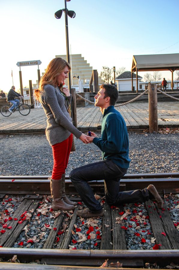 Steven Andronovich proposes to Suzanna Gregory. 