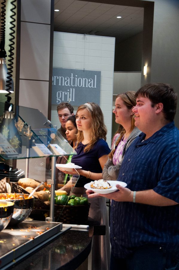 Aramark serves students at the International Grill. Photo: Holly Diller