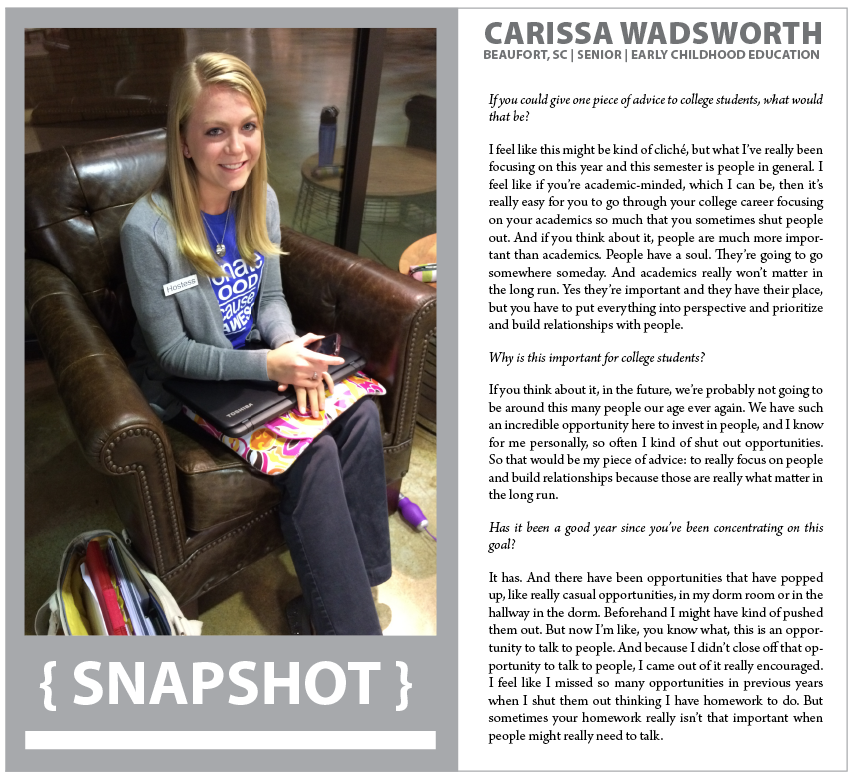 Snapshot: Carissa Wadsworth