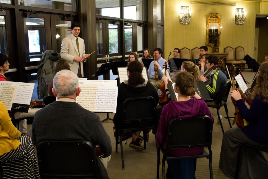 Dr. Yuriy Leonovich leads the BJU String Orchestra in rehearsals for its concert, “At the Ballet.”  Photo: Ethan Rogers