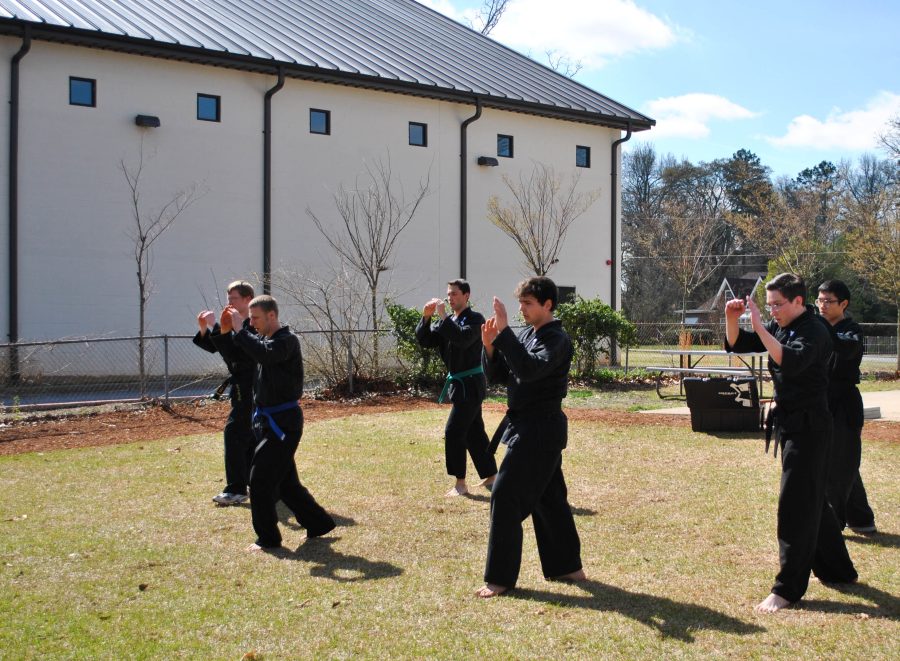 Team Impact practices for upcoming opportunities to perform martial arts and present the Gospel. Photo: Submitted