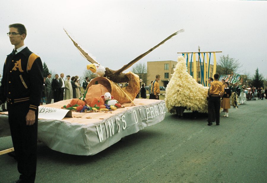 Society Float during the parade of the Turkey Bowl 1960