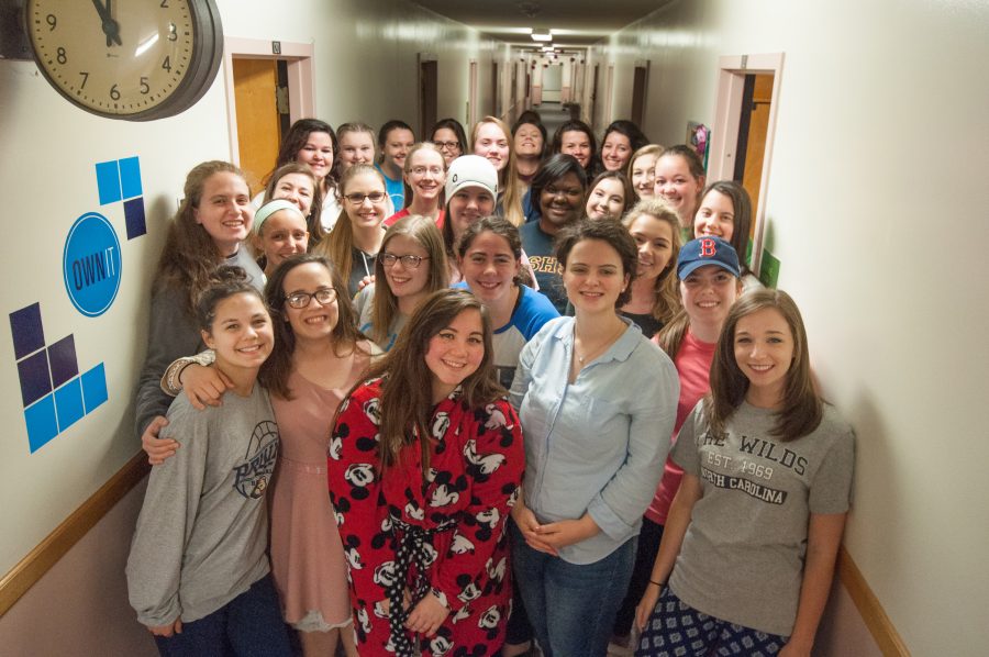 Group of Freshman girls on Freshman Hall, Thursday 4-13-2017. Taken in Greenville, SC for a Collegian photo story.