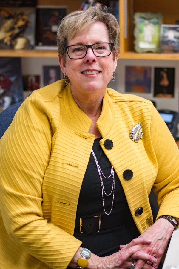 Mrs. LInda Abrams smiles in her office, BJU, Greenville, SC, March 14, 2018. (Esther John)