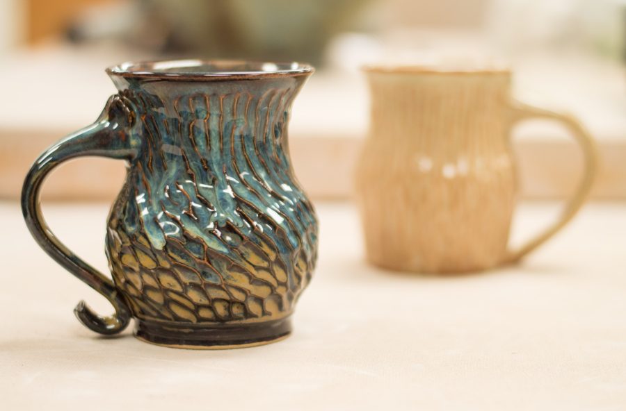 Seth Higgins creates ceramic objects, BJU, Greenville, SC, April 2, 2018. (Rebecca Snyder)