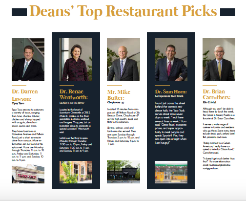 Deans Restaurant Picks