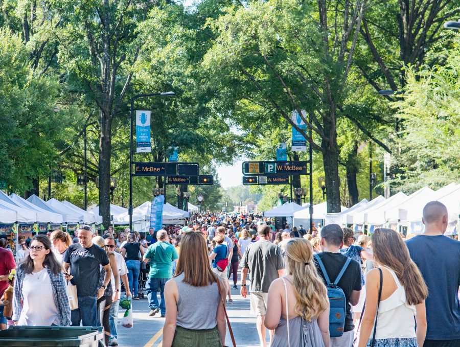 Main Street is the site of  downtown Greenville's Saturday TD Market.    Photo: Kayla Jacobs