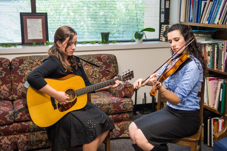 The Skillman sisters, Mariah and Madison, perform in a variety of venues both on and off campus.  Photo: Kayla Jacobs