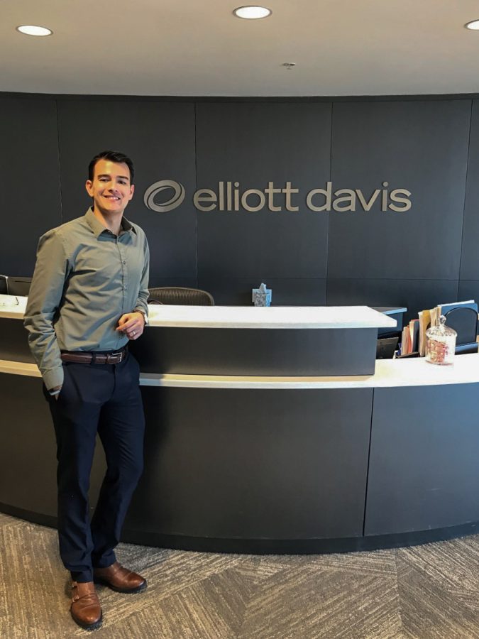 David interns at Elliott Davis in Greenville, SC, Elliott Davis, Greenville, SC, February 18, 2019.