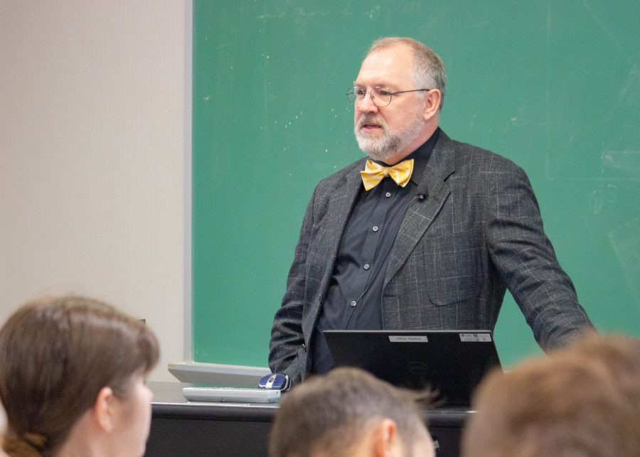 Dr. Roger Bradley teaching economics. BJU, Greenville, SC, October 22th, 2019 (Andrew Pledger)