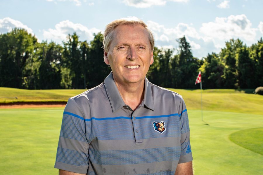 BJU Bruins Mens Golf coach, Dr. Dennis Scott, at Cross Winds Golf Course, Greenville, SC, August 16, 2019 (Derek Eckenroth)