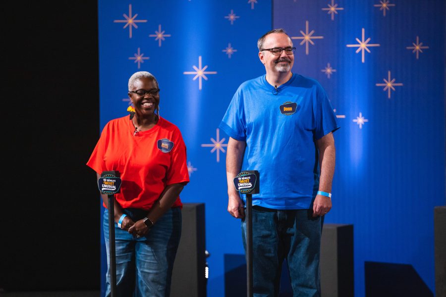Contestants participate in The Worlds Most Unusual Game Show to win points for their team, at BJU on August 29th, 2020. (Bradley Allweil)