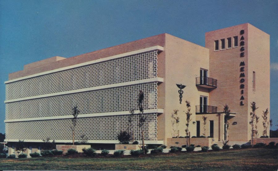 The William J. Barge Memorial Hospital, established in 1968, originally served as a 79-bed hospital and an infirmary for the University faculty, staff and students.
Image courtesy of the Waring Historical Library, MUSC, Charleston, S.C.