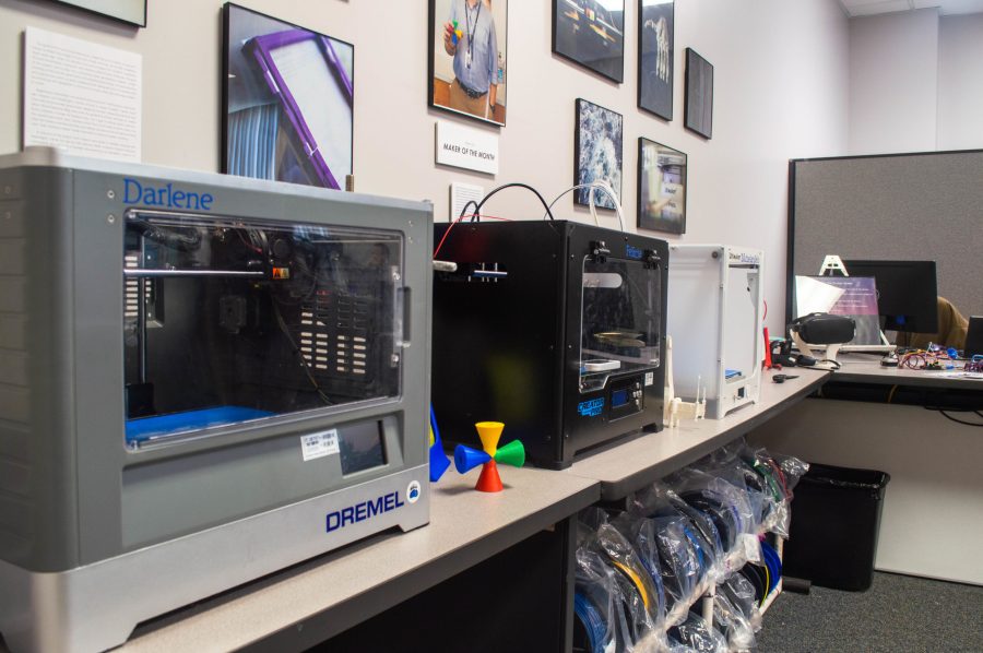 Students from several majors have also used the 3D printers for class projects. Photo: Heath Parish