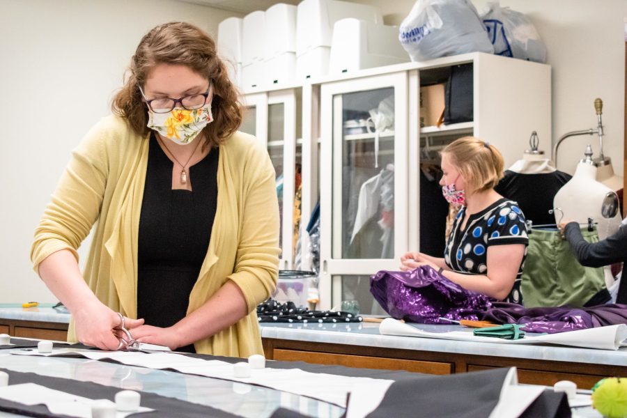 Laura Barr Working on a Fashion Project in the Sargent Arts Building, BJU, Greenville, SC, February 22, 2021. (Madeline Peters)