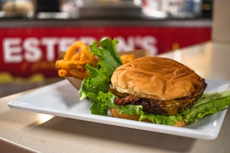 Estebans burgers can be a single or double patty and have mushrooms, bacon, lettuce, tomatoes and onions. Photo: Madeline Peters