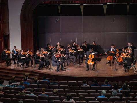 Yuriy Leonovich performs with the University String Orchestra performs in October 10, 2022. Photo: Nathaniel Hendry