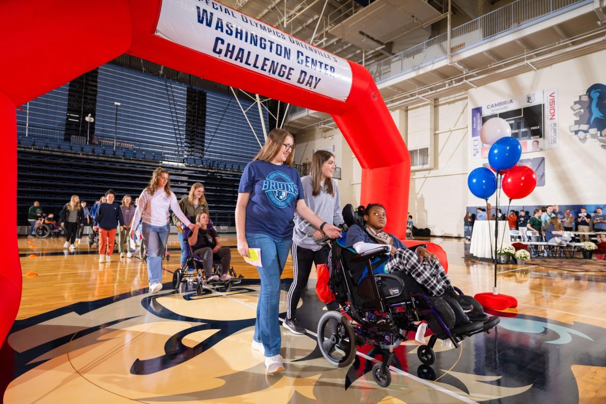 Due to rain, Washington Center Challenge Day moved inside to the Davis Field House, Oct. 20, 2023. Provided by BJU.