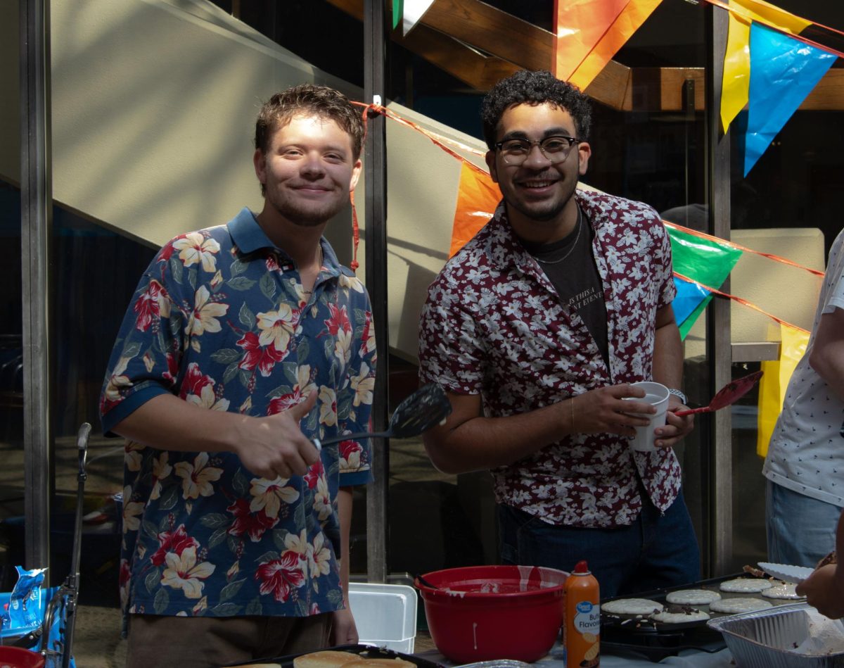 Students sell pancakes and shirts for hurricane relief in North Carolina.