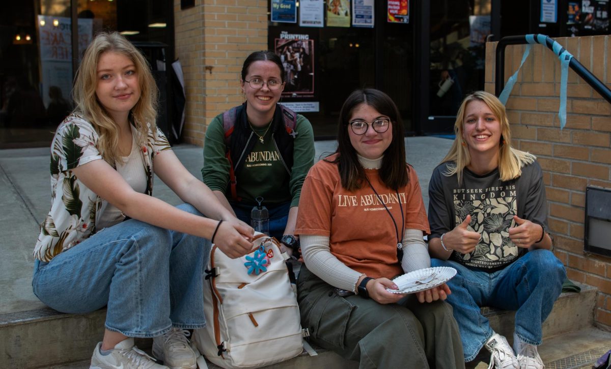 Students sell pancakes and shirts for hurricane relief in North Carolina.