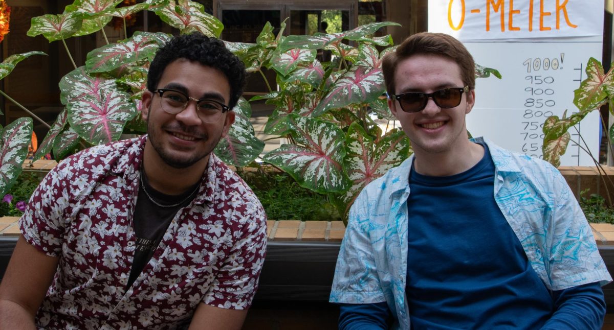 Students wear their best tropical and Hawaiian shirts.