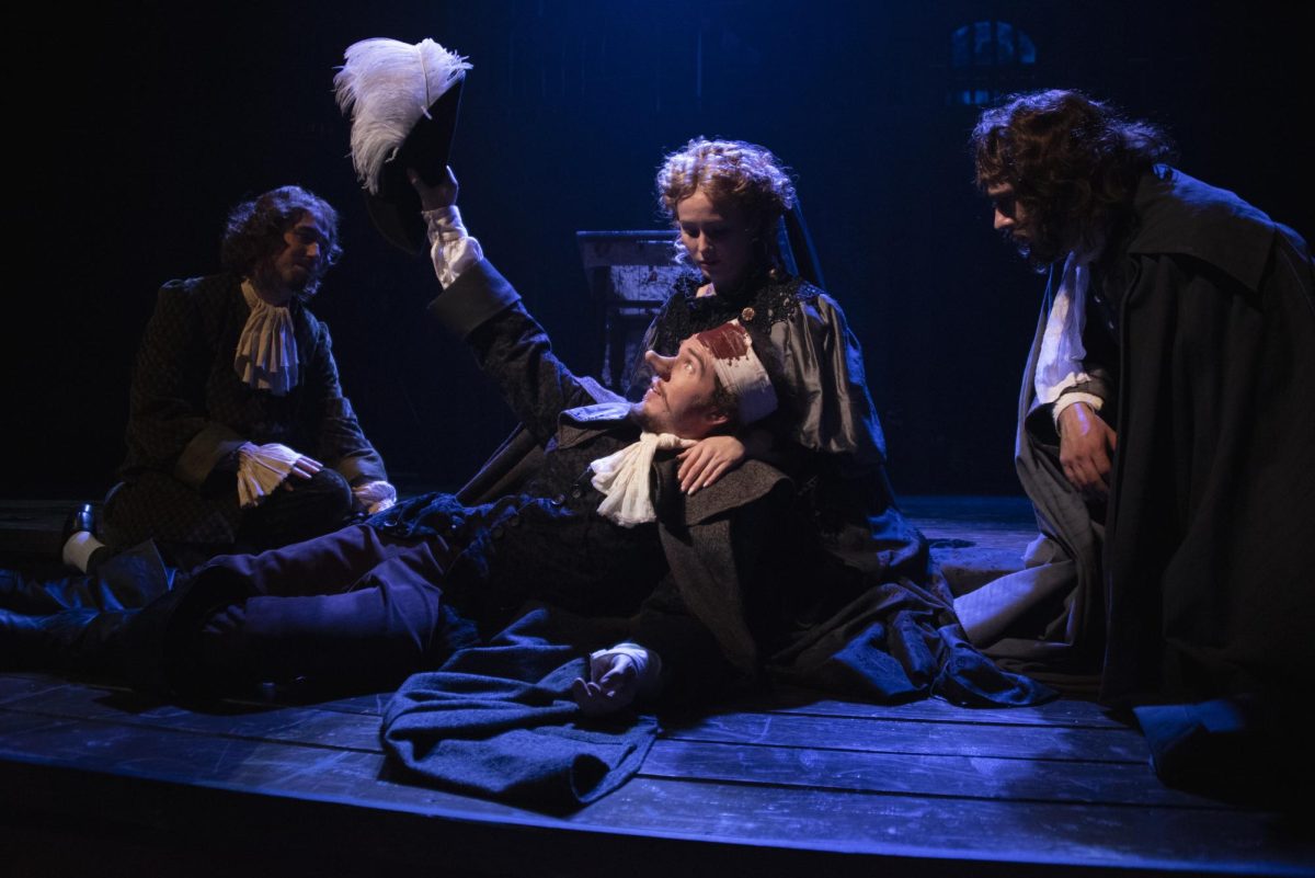 Cyrano's death scene. Actors: Isaac Stephens, Arianna Jenks, William Klapperich, & Joshua Watts.