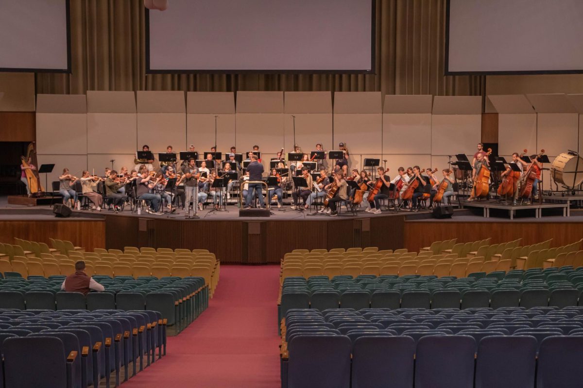 Students rehearsing for Artist Series with David Kim