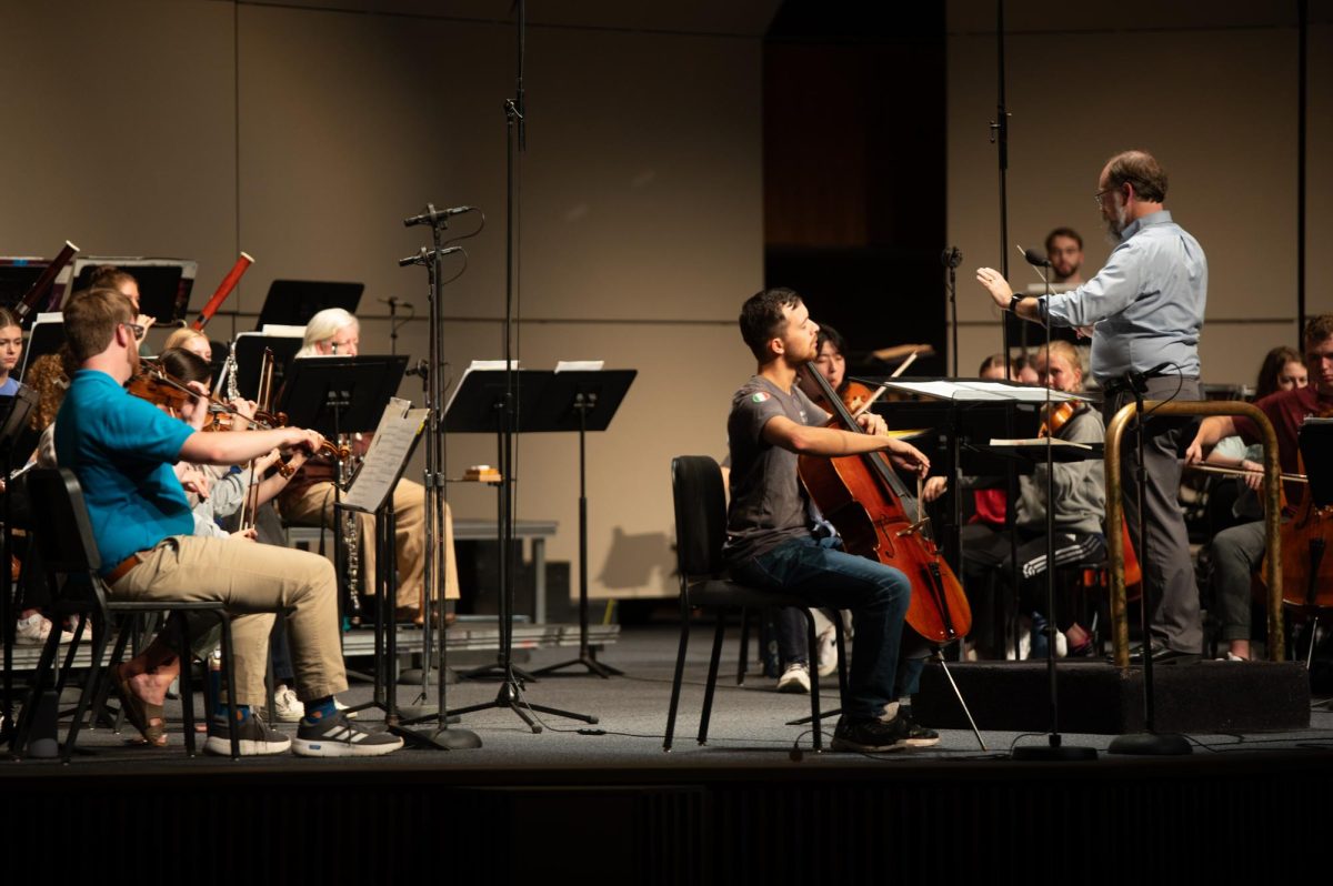 Students rehearsing for Artist Series with David Kim