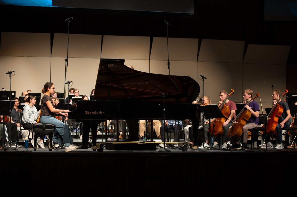 Students rehearsing for Artist Series with David Kim