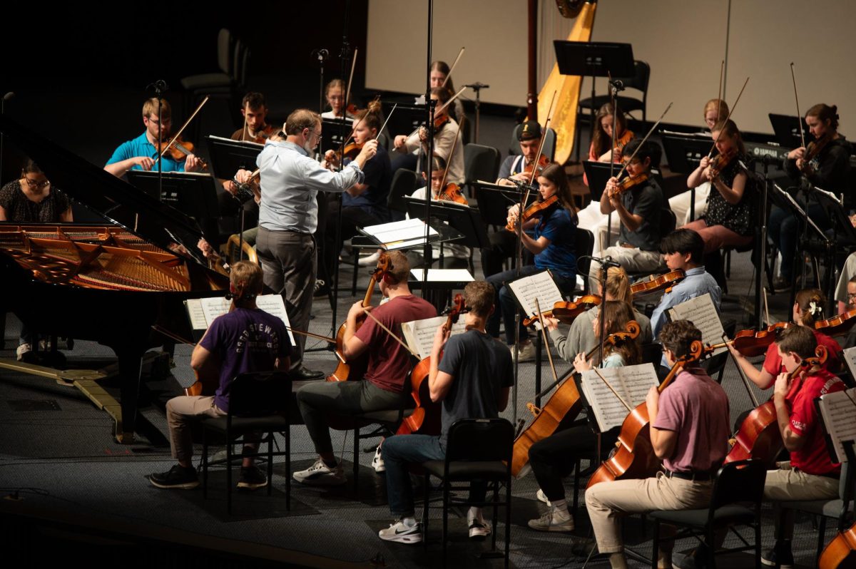 Students rehearsing for Artist Series with David Kim