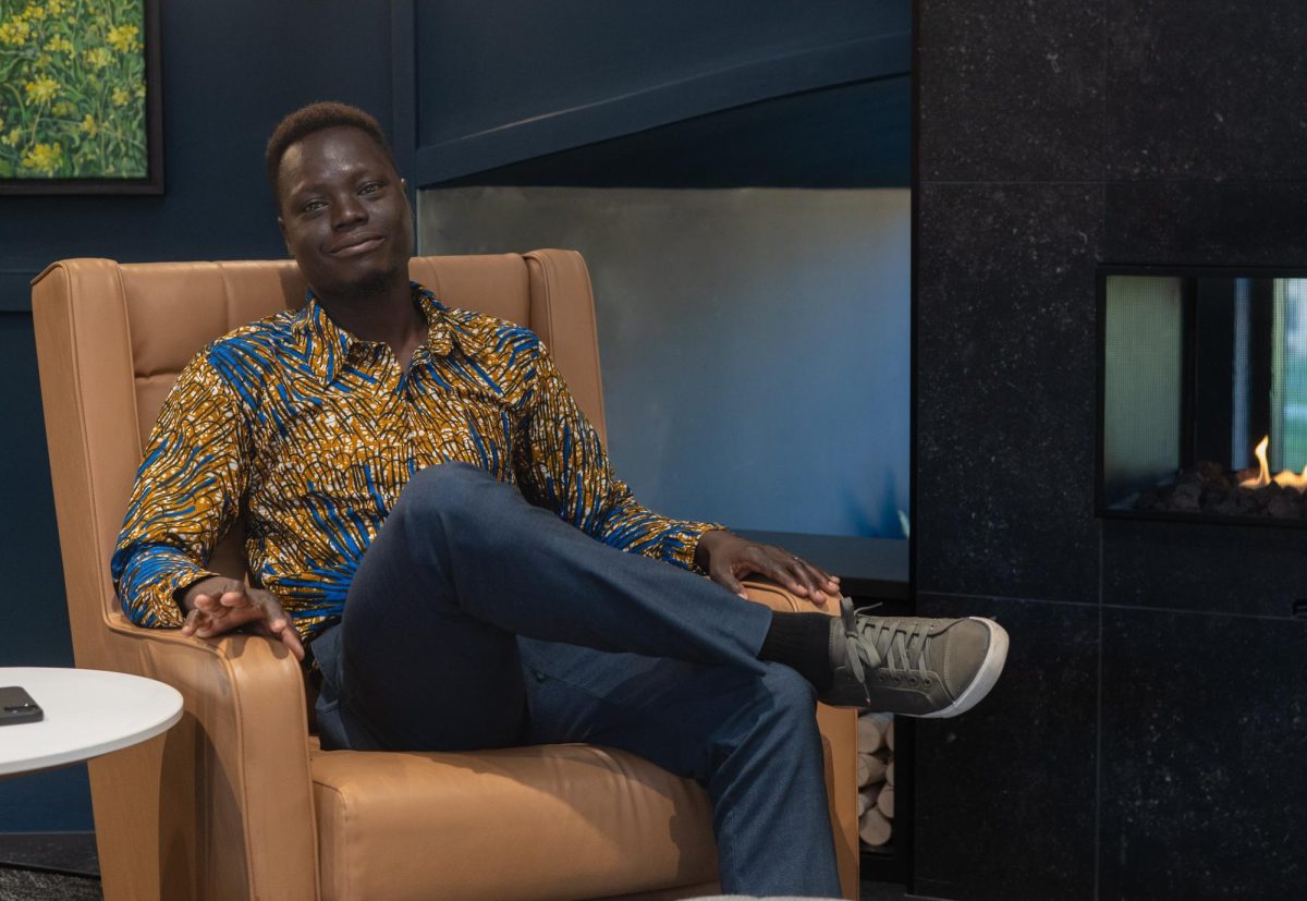 Shadrach Nyeko, a Theological Studies PhD student, in the Seminary Building