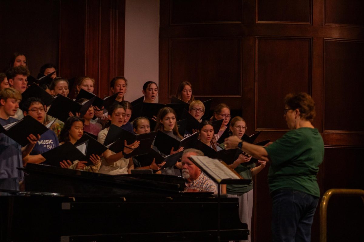 U Singers Rehearsing for Concert at Stratton Hall