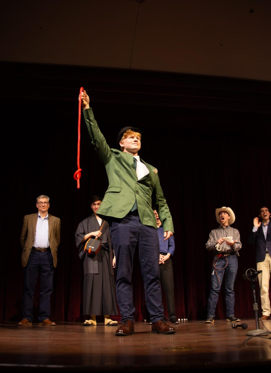 Adam Gunther, one of the MCs at the Alpha Talent Show