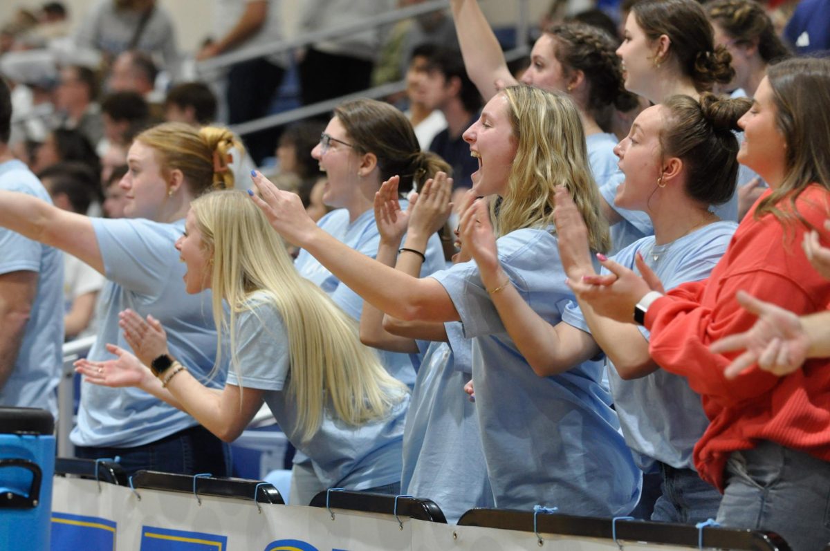 Fans cheer at the PCC vs. BJU game on February 14, 2026