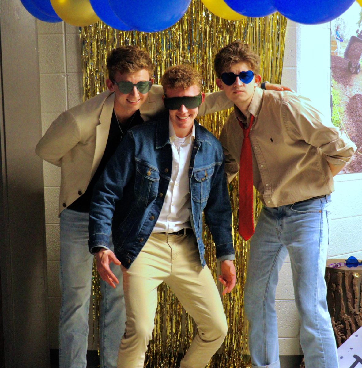 Matthew Carver, Kie Freeze and Andrew Carver at Bluejays' Thrift Shop Formal