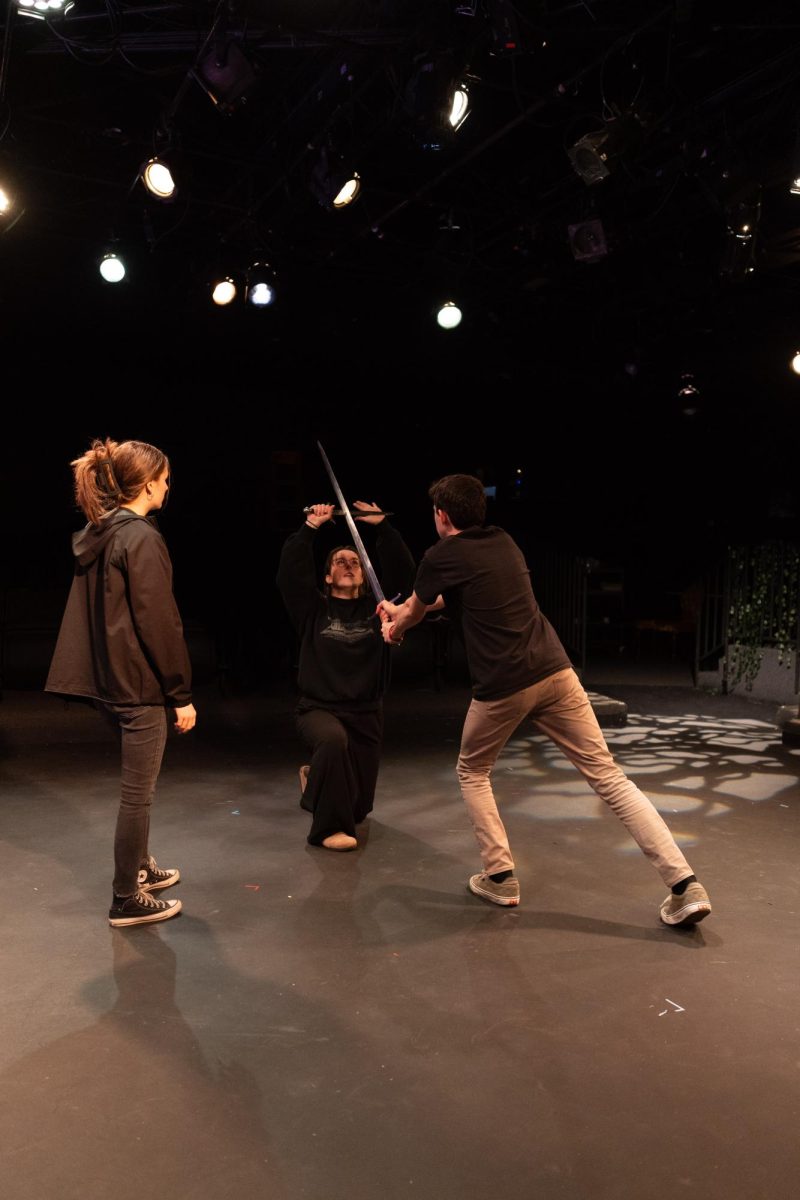 The cast for The Lion, the Witch, and the Wardrobe rehearsing