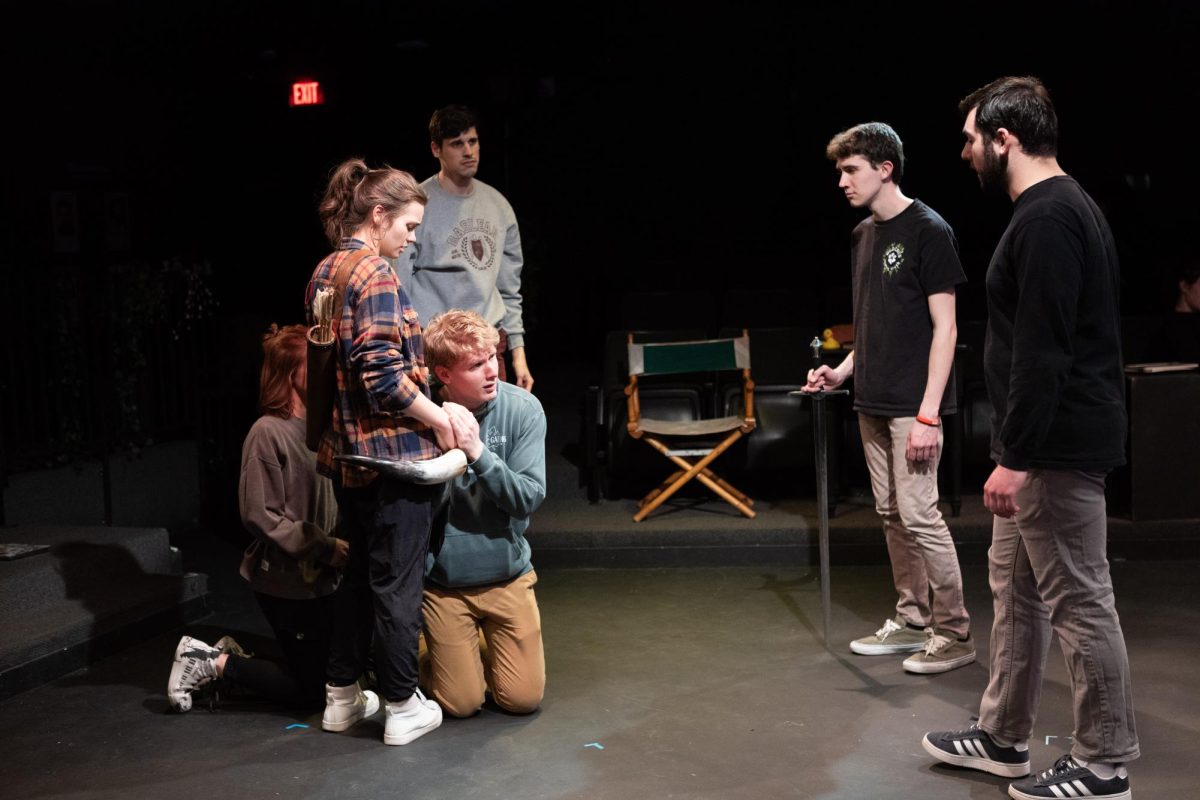 The cast for The Lion, the Witch, and the Wardrobe rehearsing