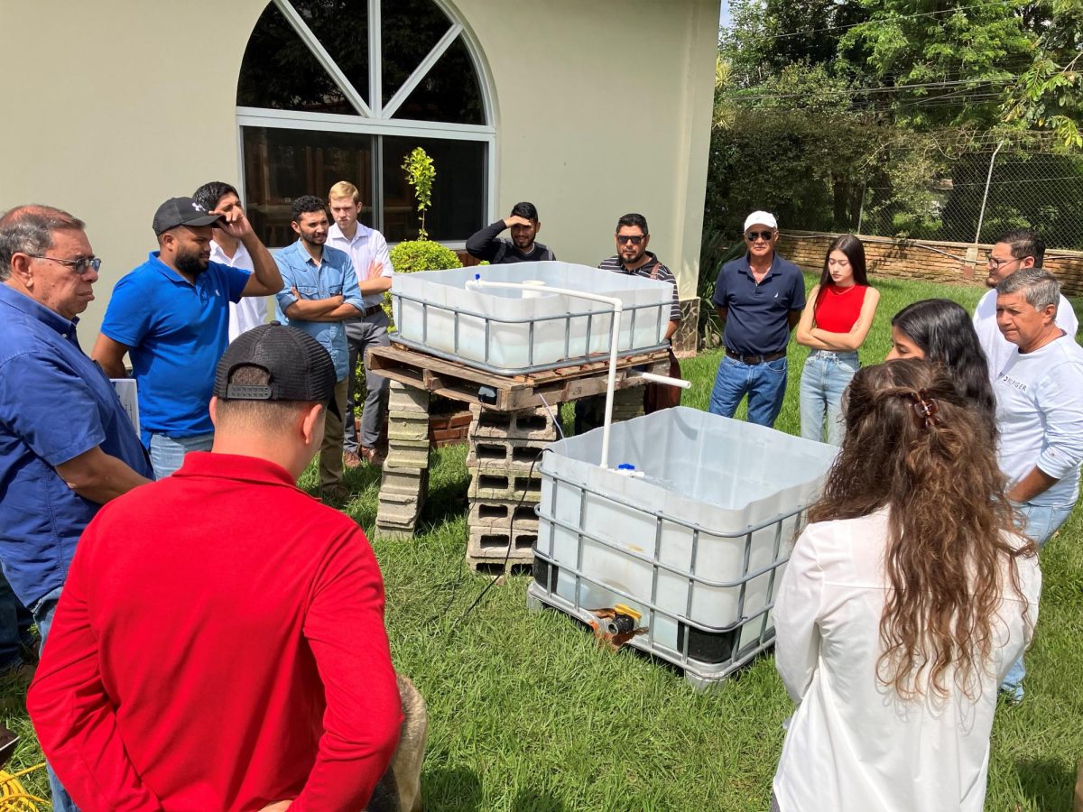 The BJU Global Challenges class conducts an aquaponics demonstration. Photo courtesy of BJU.


